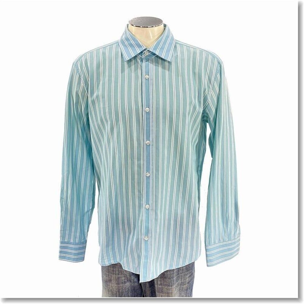 Hugo Boss Slim Fit Shirt XL Blue Stripe‎ Dress Work Mens